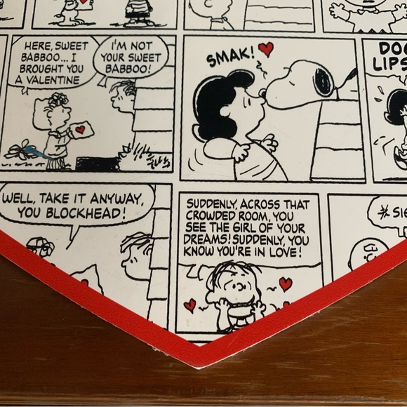 Vintage Peanuts Camp Snoopy Schulz Valentines Heart Comic Strip Art - Picture 4 of 8